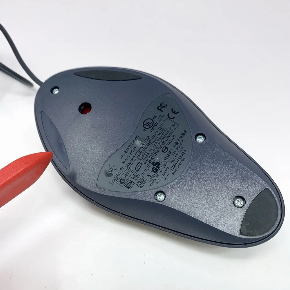 T-BC21 Logitech Trackman Marble Mouse USB Wired 4-button Trackball Mouse *Read*